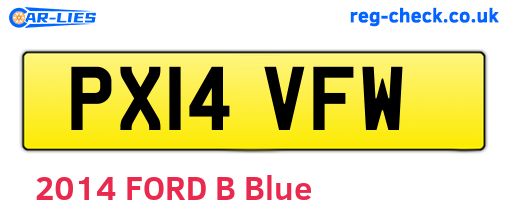 PX14VFW are the vehicle registration plates.