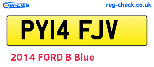 PY14FJV are the vehicle registration plates.