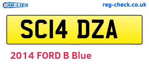 SC14DZA are the vehicle registration plates.