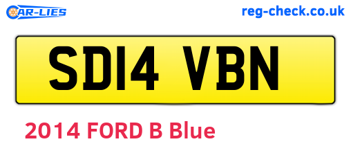 SD14VBN are the vehicle registration plates.