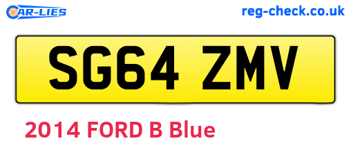 SG64ZMV are the vehicle registration plates.