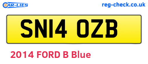SN14OZB are the vehicle registration plates.