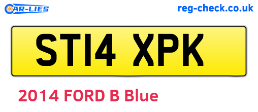 ST14XPK are the vehicle registration plates.