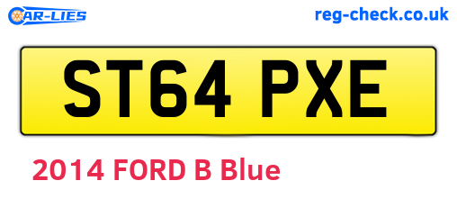 ST64PXE are the vehicle registration plates.