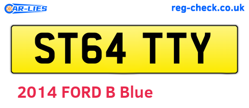ST64TTY are the vehicle registration plates.