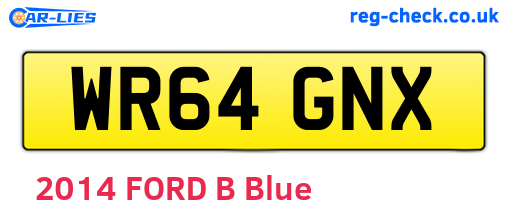 WR64GNX are the vehicle registration plates.