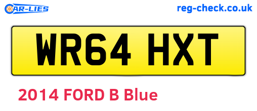 WR64HXT are the vehicle registration plates.