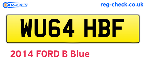 WU64HBF are the vehicle registration plates.