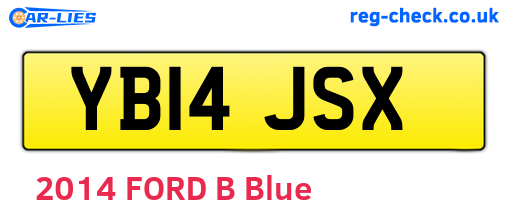 YB14JSX are the vehicle registration plates.
