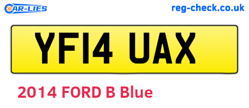 YF14UAX are the vehicle registration plates.
