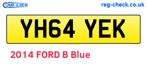 YH64YEK are the vehicle registration plates.