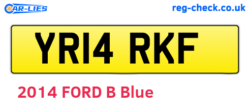 YR14RKF are the vehicle registration plates.