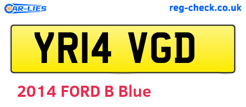 YR14VGD are the vehicle registration plates.
