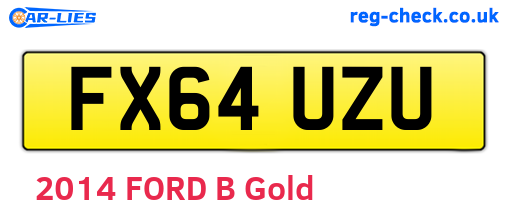FX64UZU are the vehicle registration plates.