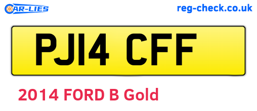 PJ14CFF are the vehicle registration plates.