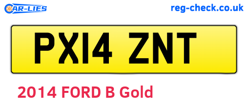 PX14ZNT are the vehicle registration plates.