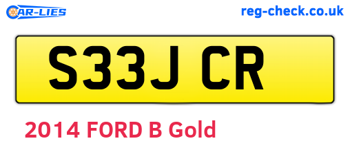 S33JCR are the vehicle registration plates.