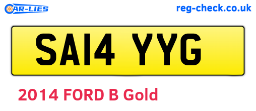 SA14YYG are the vehicle registration plates.