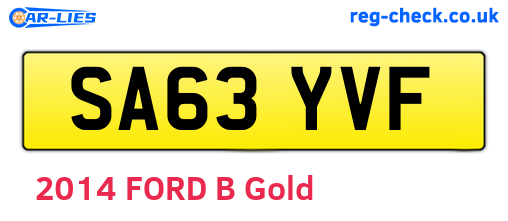 SA63YVF are the vehicle registration plates.
