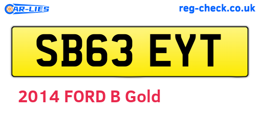 SB63EYT are the vehicle registration plates.