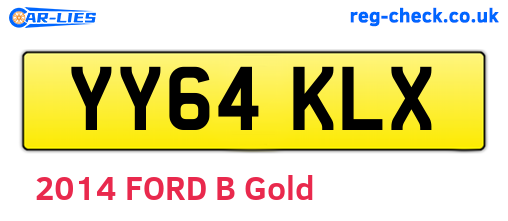 YY64KLX are the vehicle registration plates.
