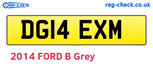 DG14EXM are the vehicle registration plates.