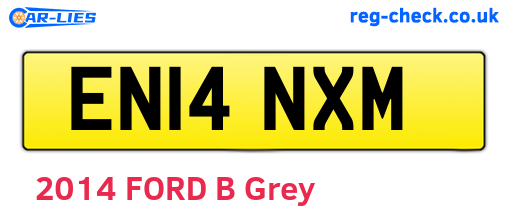 EN14NXM are the vehicle registration plates.