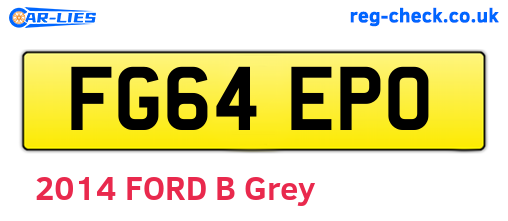 FG64EPO are the vehicle registration plates.