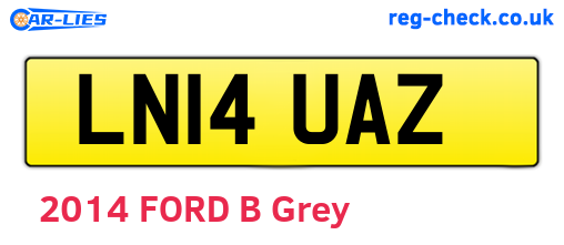 LN14UAZ are the vehicle registration plates.