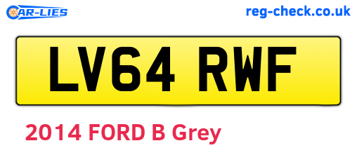 LV64RWF are the vehicle registration plates.
