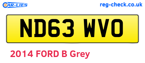 ND63WVO are the vehicle registration plates.