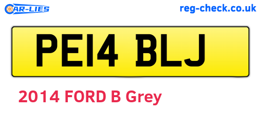 PE14BLJ are the vehicle registration plates.
