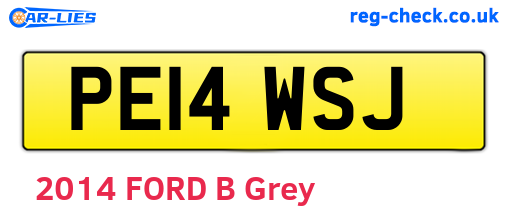 PE14WSJ are the vehicle registration plates.