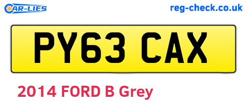 PY63CAX are the vehicle registration plates.