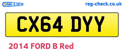 CX64DYY are the vehicle registration plates.