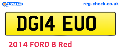 DG14EUO are the vehicle registration plates.