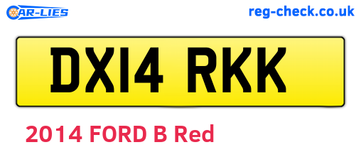 DX14RKK are the vehicle registration plates.