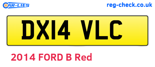 DX14VLC are the vehicle registration plates.