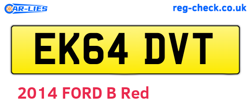 EK64DVT are the vehicle registration plates.