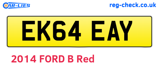 EK64EAY are the vehicle registration plates.