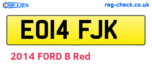 EO14FJK are the vehicle registration plates.