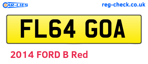 FL64GOA are the vehicle registration plates.