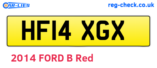 HF14XGX are the vehicle registration plates.