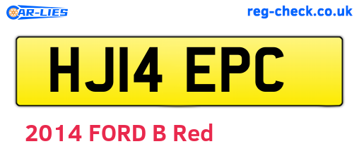 HJ14EPC are the vehicle registration plates.