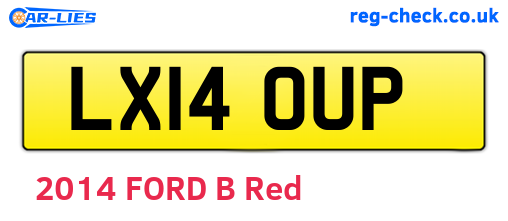 LX14OUP are the vehicle registration plates.
