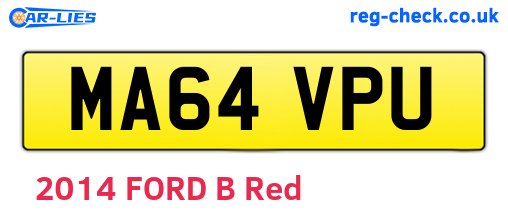 MA64VPU are the vehicle registration plates.