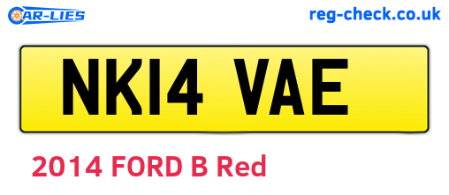 NK14VAE are the vehicle registration plates.