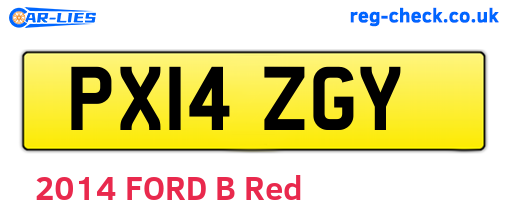 PX14ZGY are the vehicle registration plates.