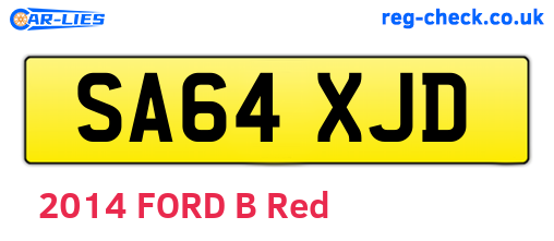 SA64XJD are the vehicle registration plates.
