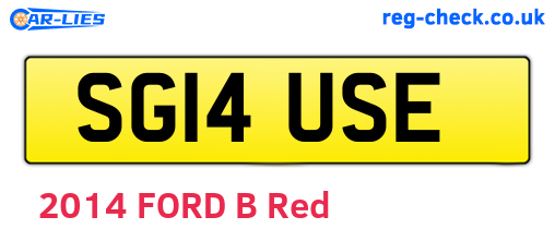 SG14USE are the vehicle registration plates.